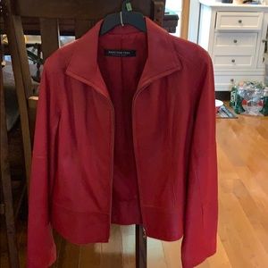 Red leather jacket
